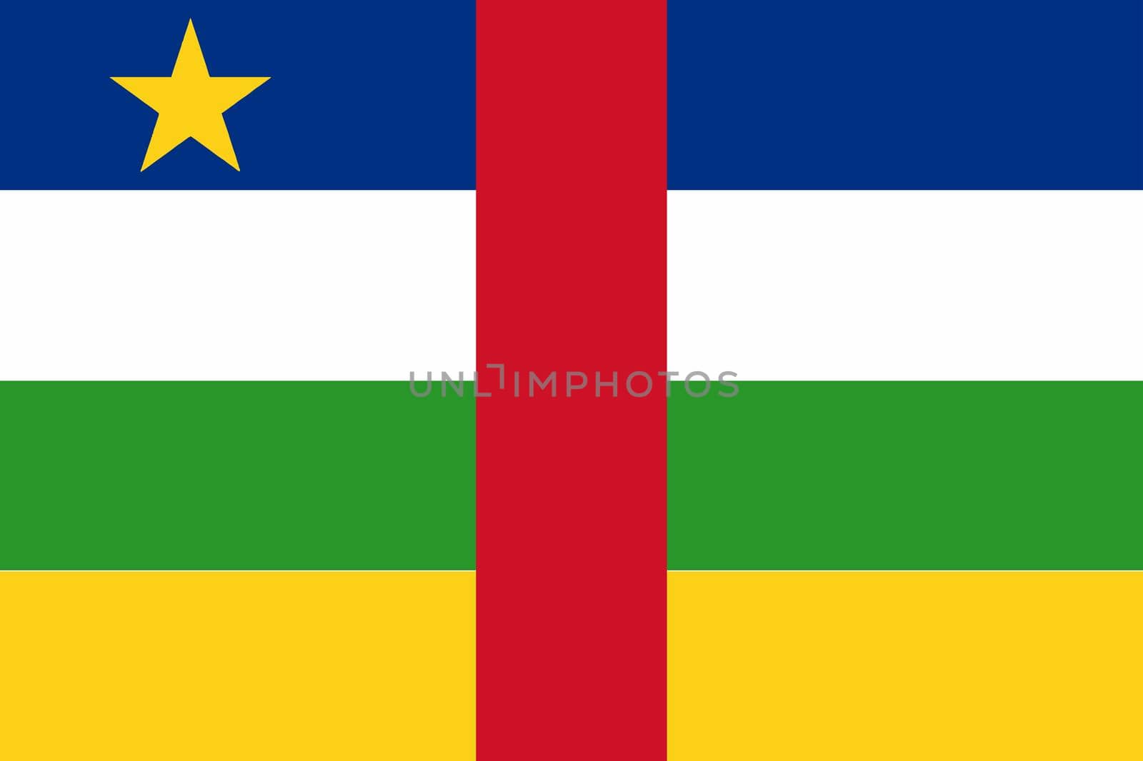 The flag of the African country of the Central African Republic