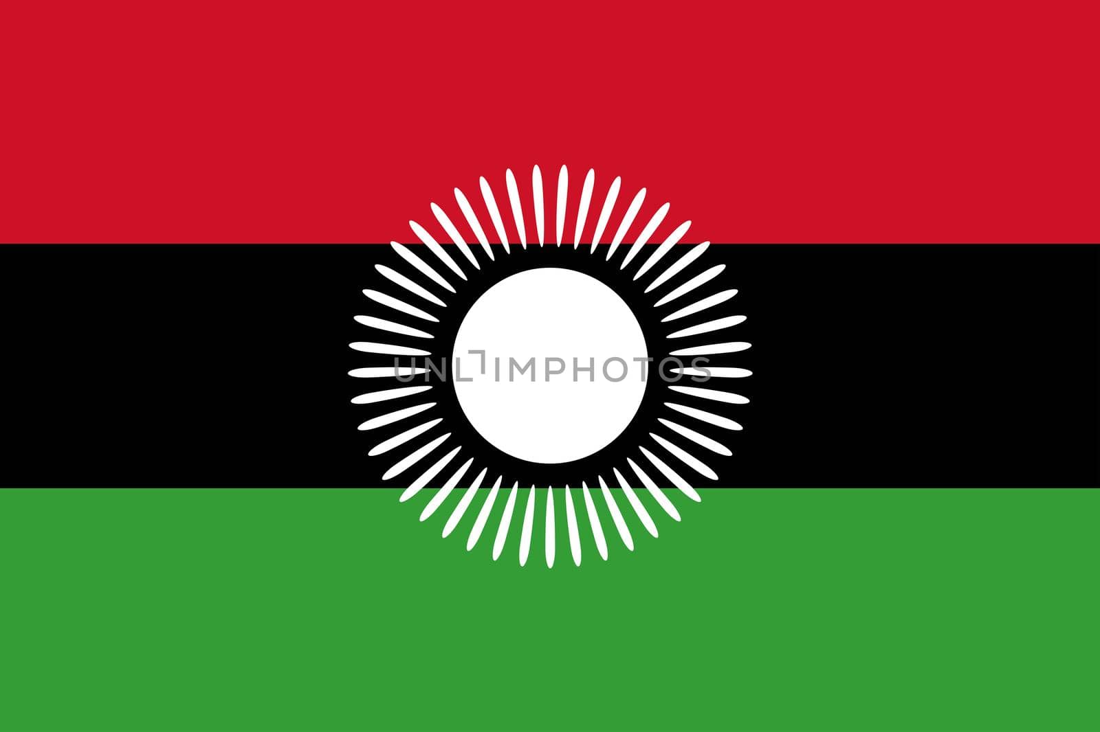 The flag of the African country of Malawi