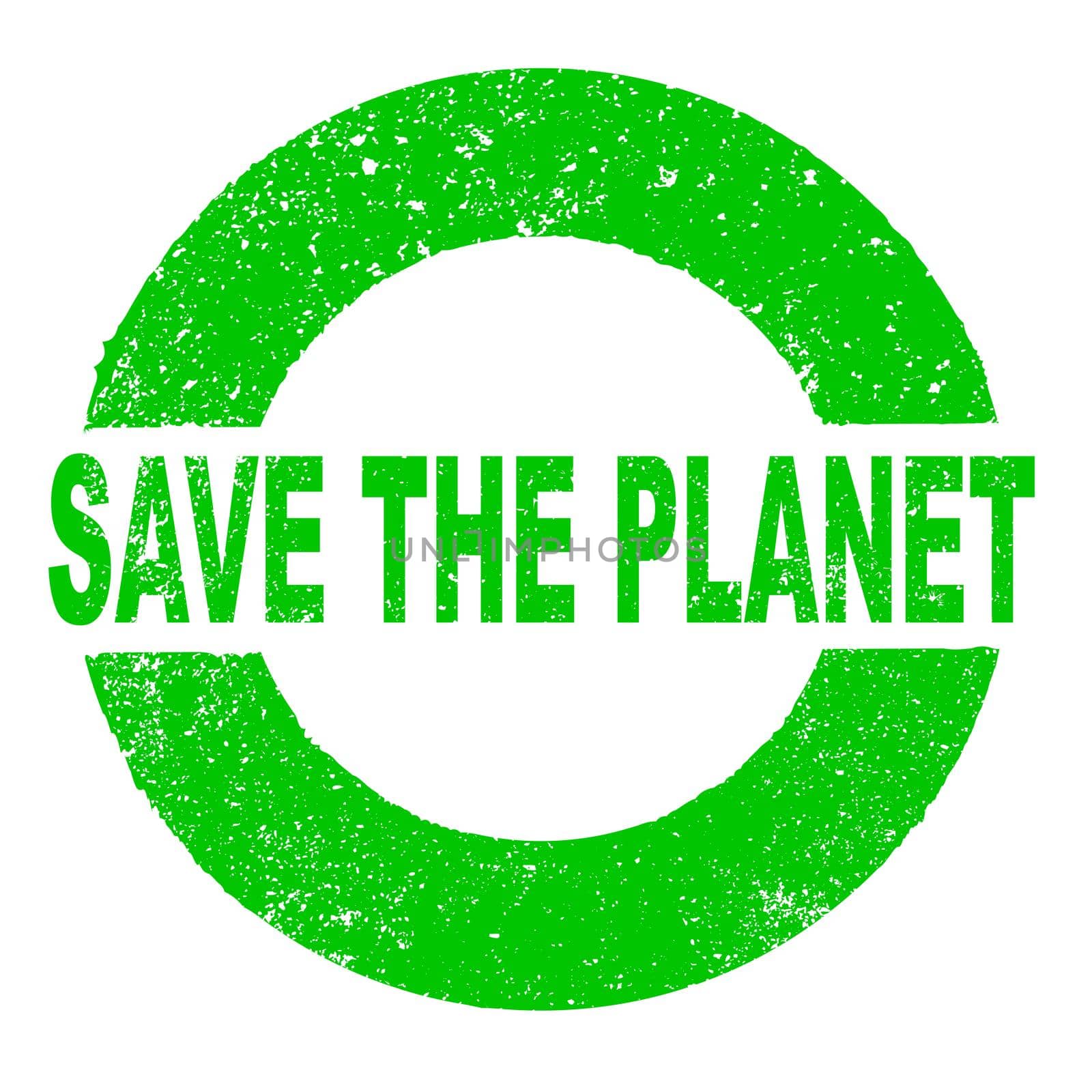Rubber Ink Stamp SAVE THE PLANET by Bigalbaloo