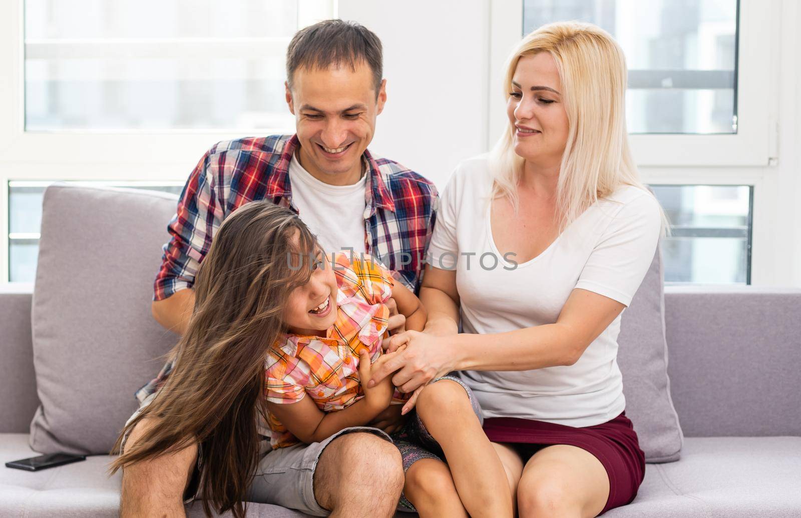 Family spending time together at home