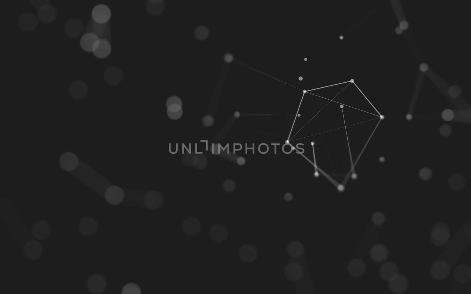 Abstract background. Molecules technology with polygonal shapes, connecting dots and lines. Connection structure. Big data visualization.  by teerawit