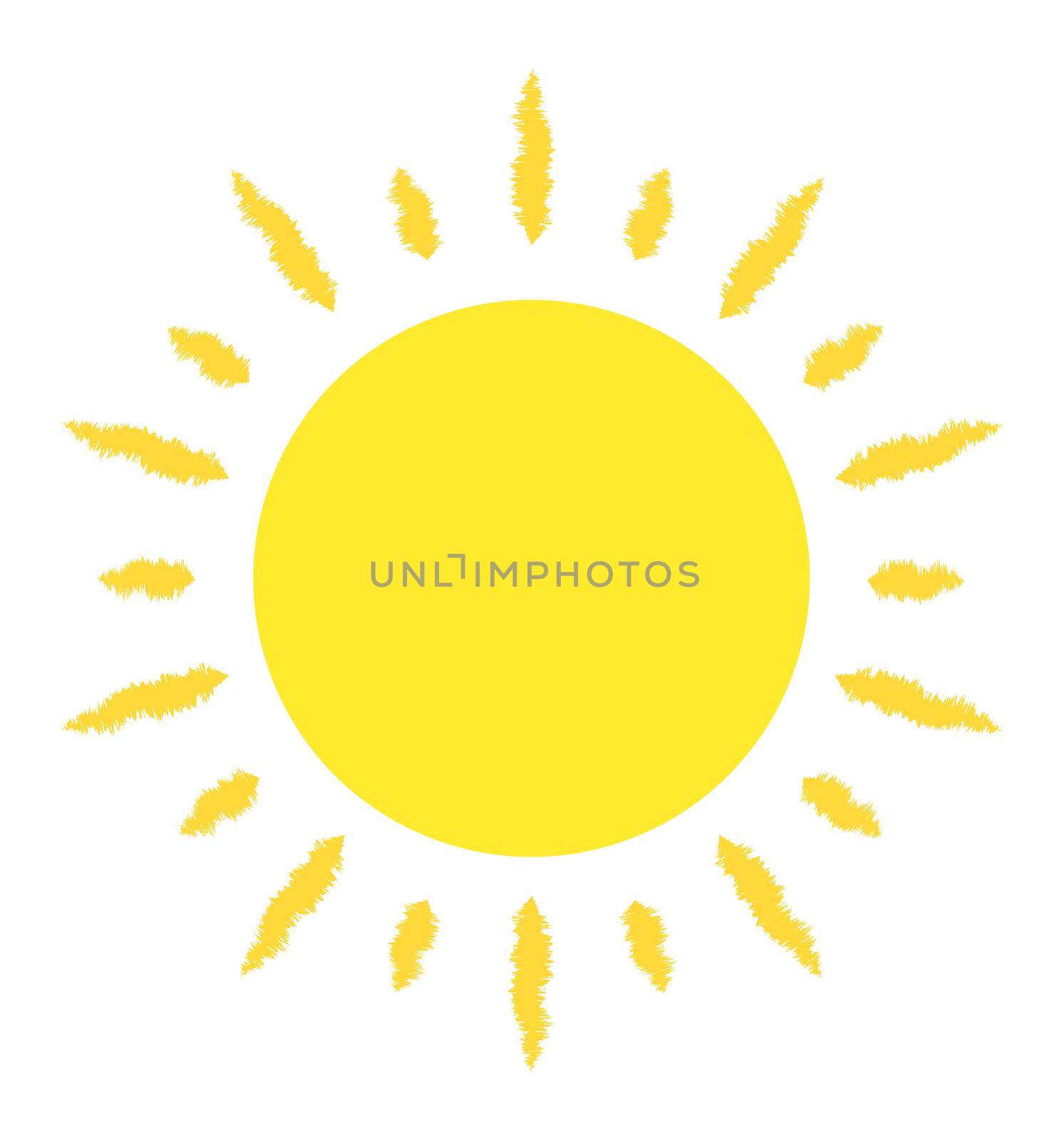 Sun vector cartoon icon illustration isolated on white background by Esfir98