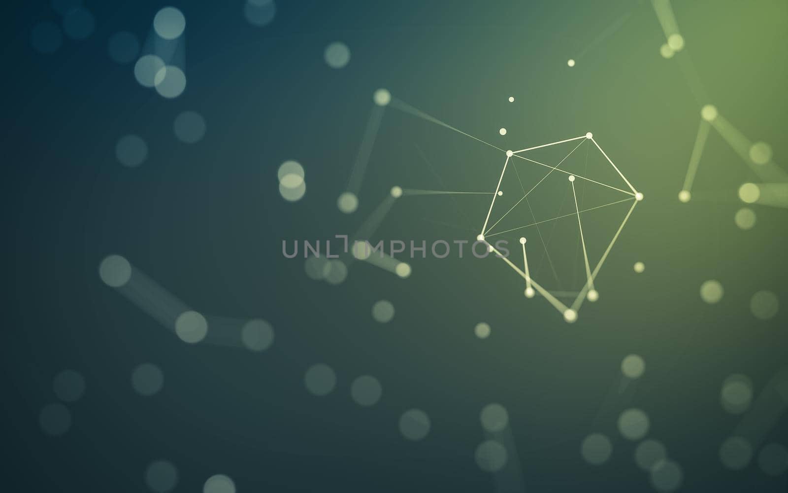 Abstract background. Molecules technology with polygonal shapes, connecting dots and lines. Connection structure. Big data visualization.