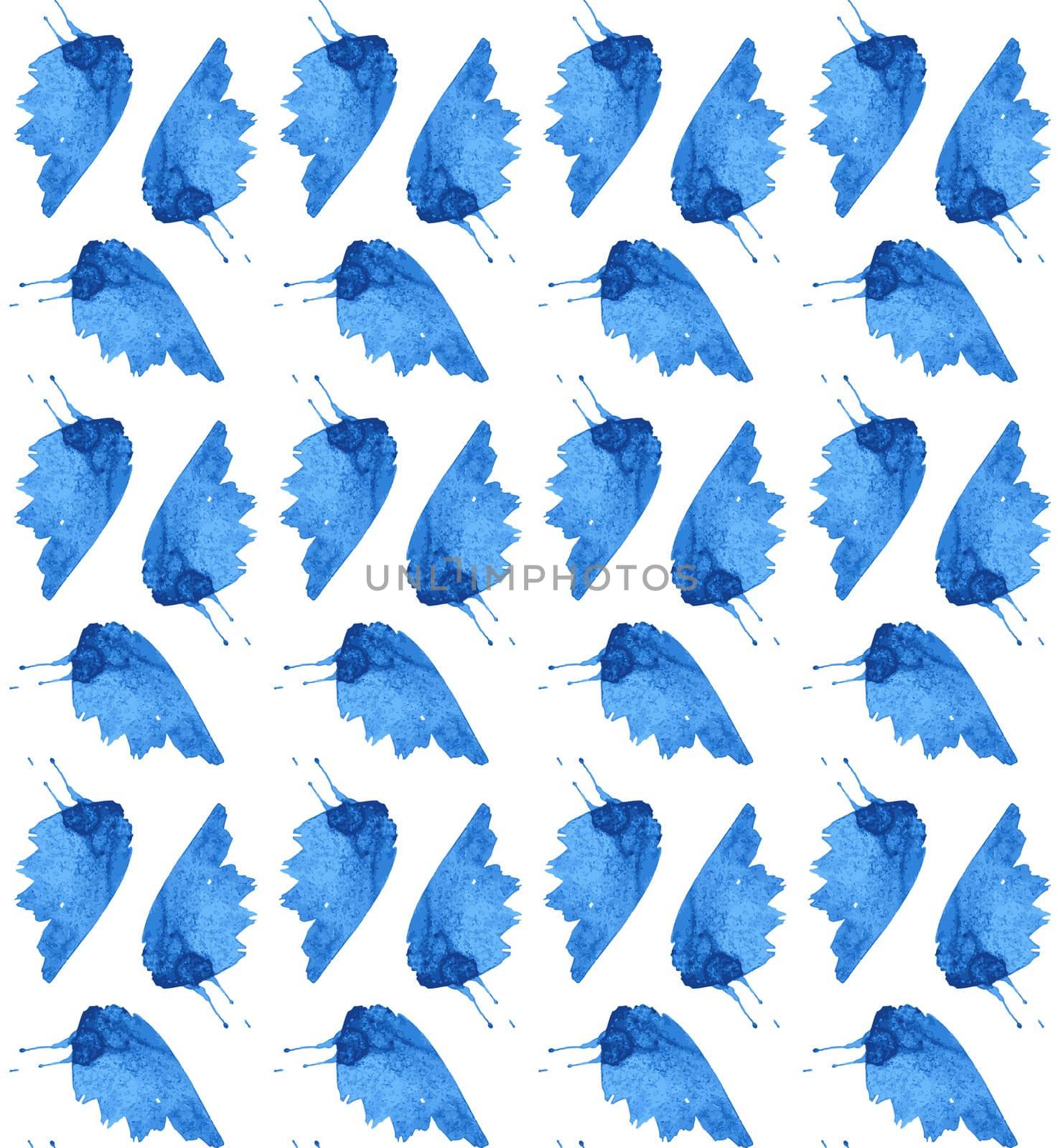 butterflies pattern. floral illustration on white background by mlanaa