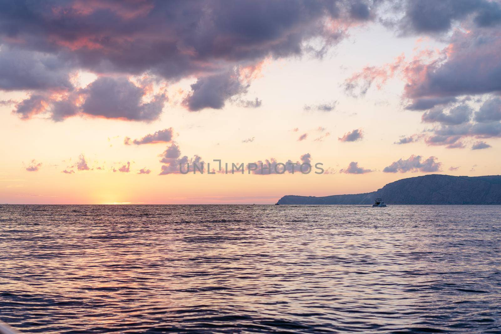 Beautiful sunset in the sea for a background