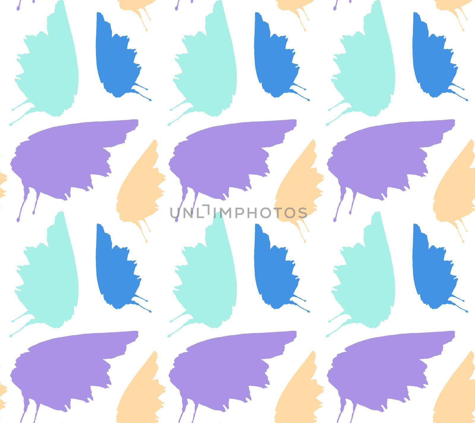 Watercolor pattern with beautiful butterflies background by mlanaa