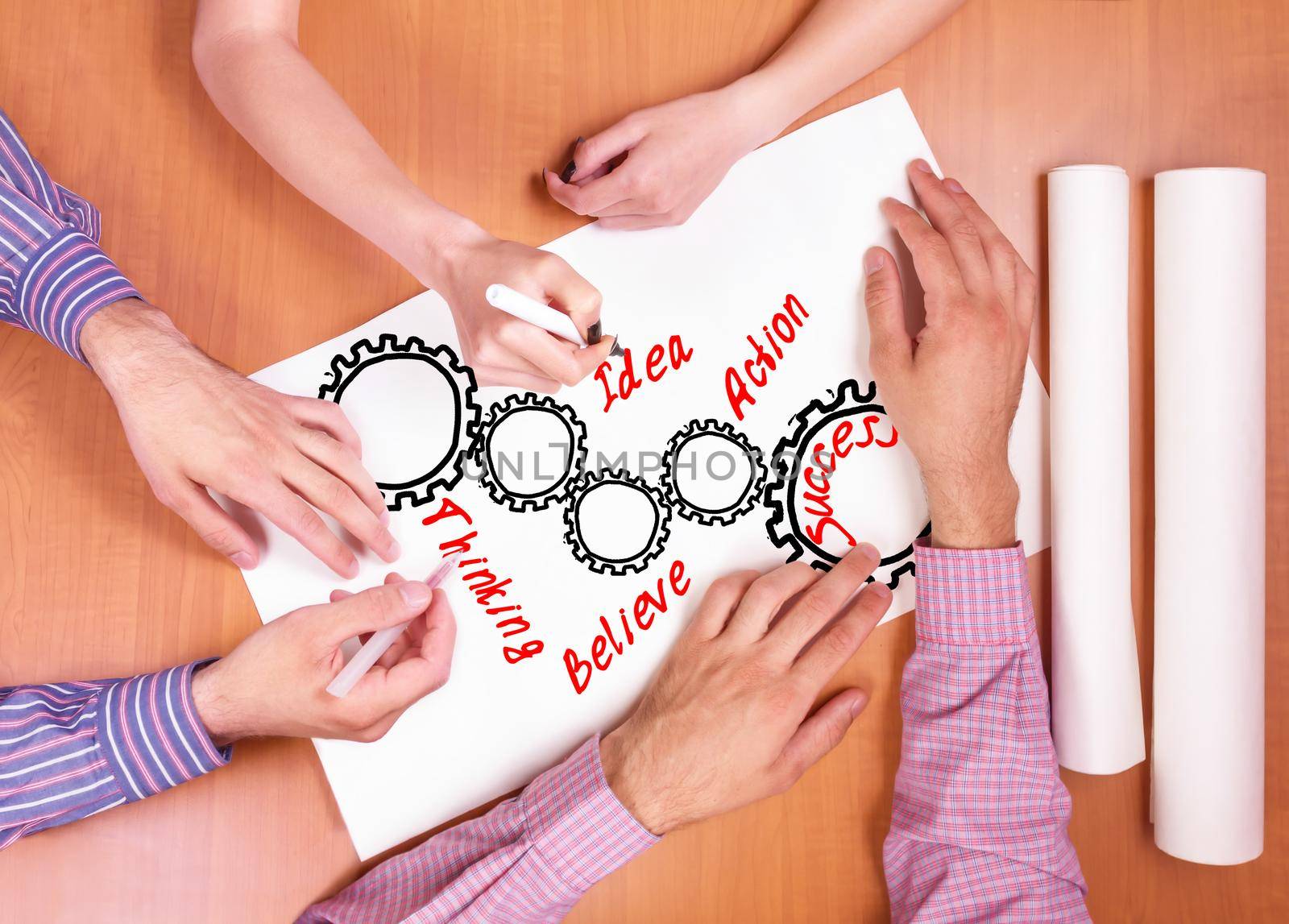 Concept: Cogwheels, mechanism to success