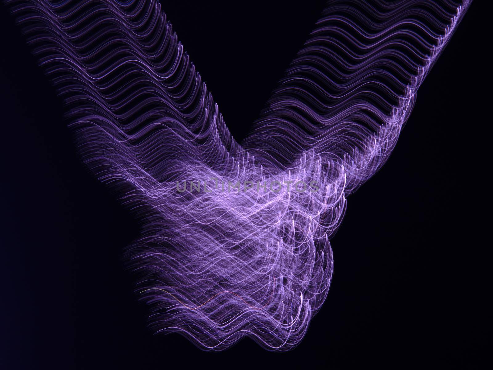 Raster version. Burning blue phoenix isolated over black background