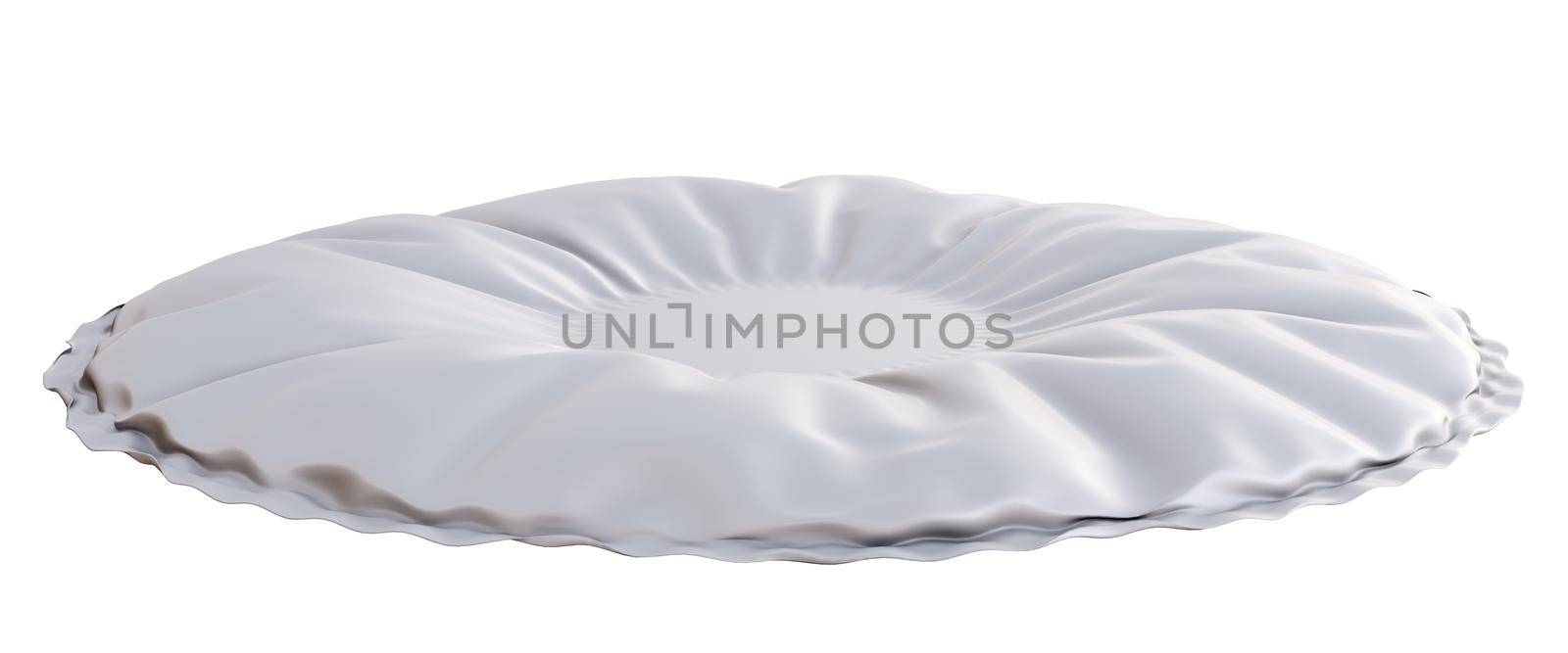 White textile pillow with empty space for your object or text. 3d illustration