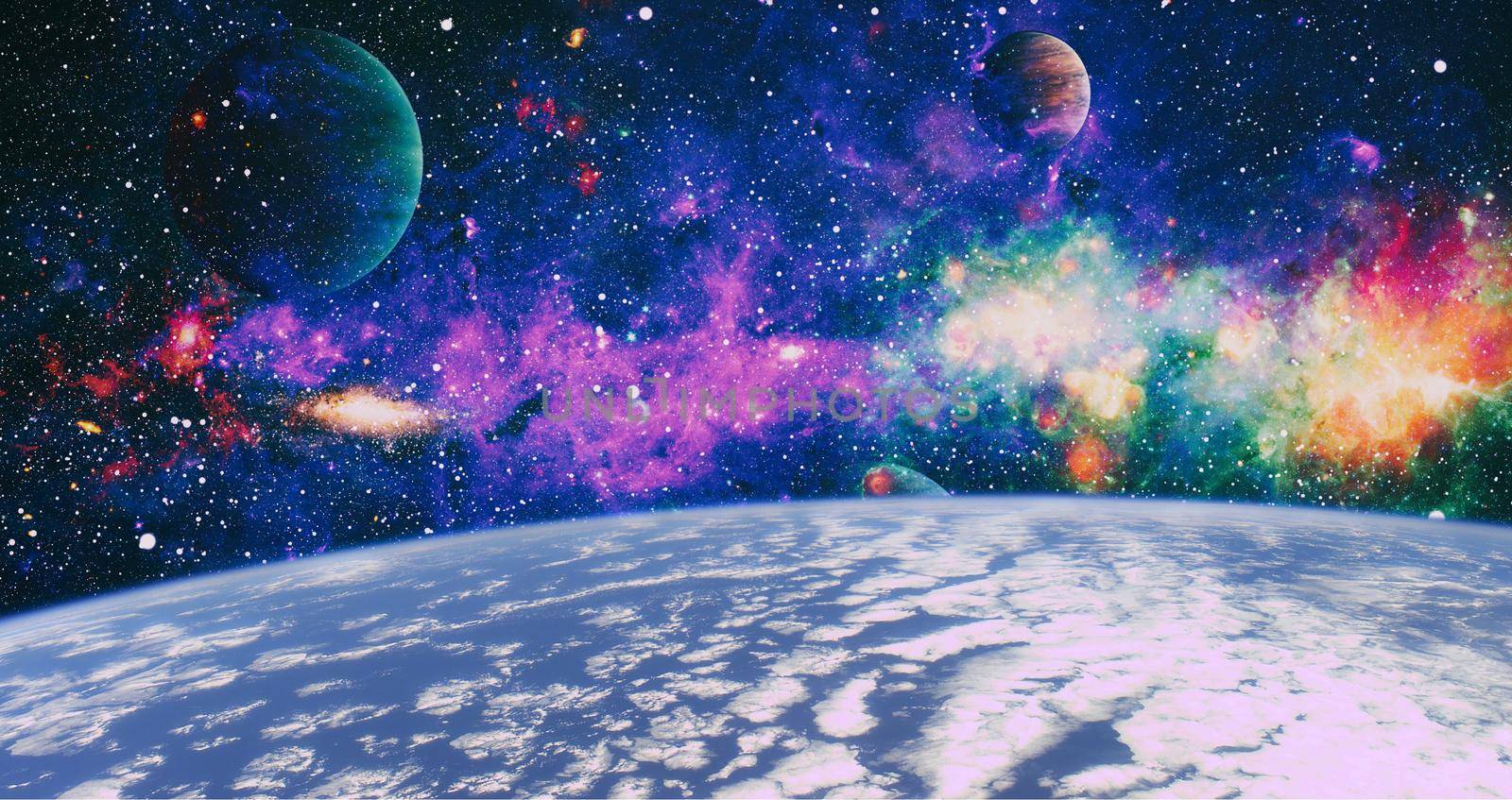 planets, stars and galaxies in outer space showing the beauty of space exploration. Elements furnished by NASA