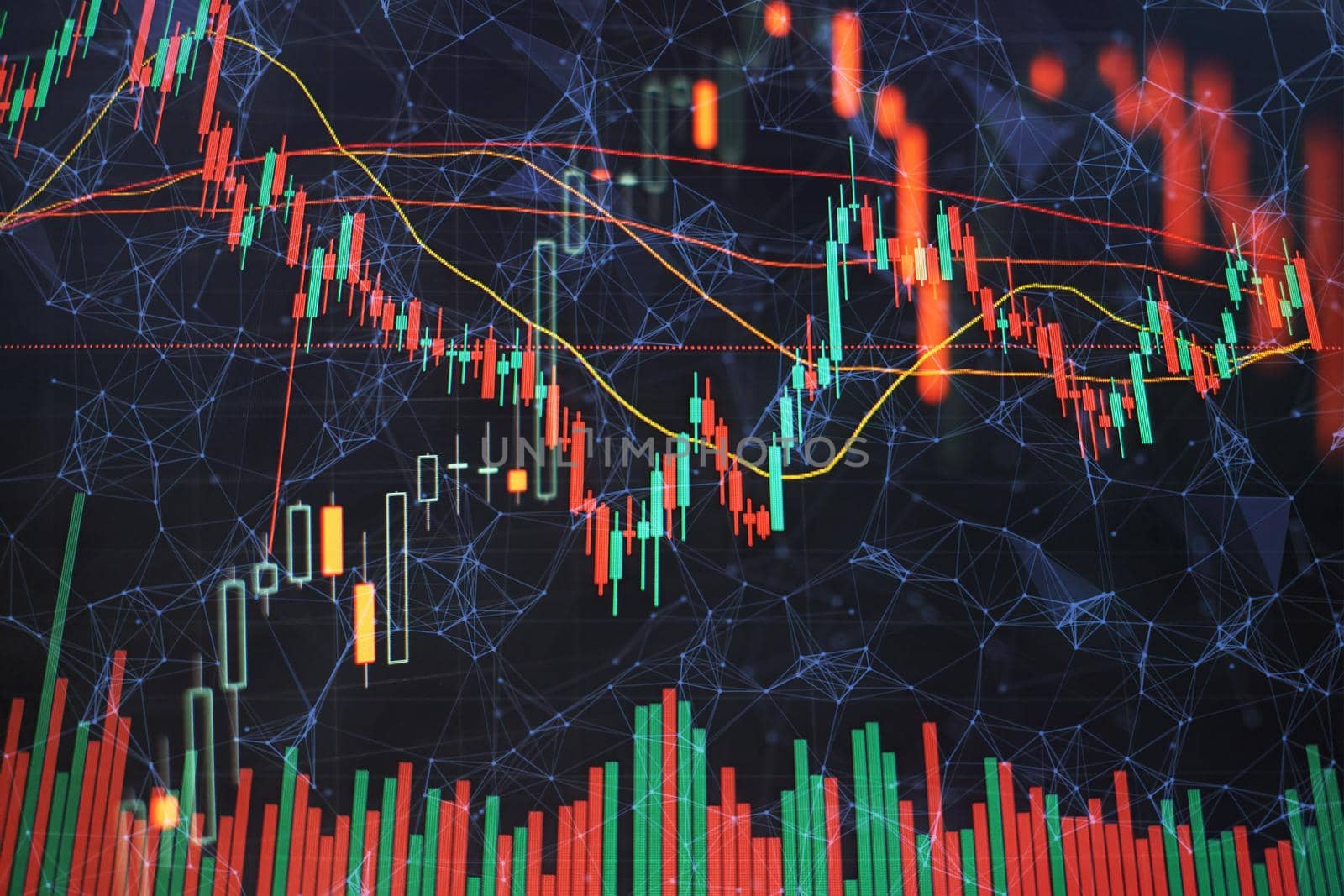 Working set for analyzing financial statistics and analyzing a market data. Data analyzing from charts and graph to find out the result.