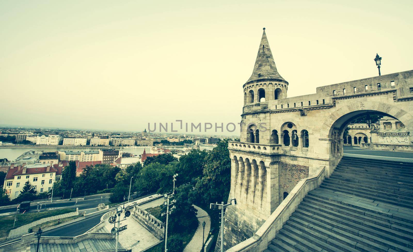 view on the old fishermen Bastion in Budapest