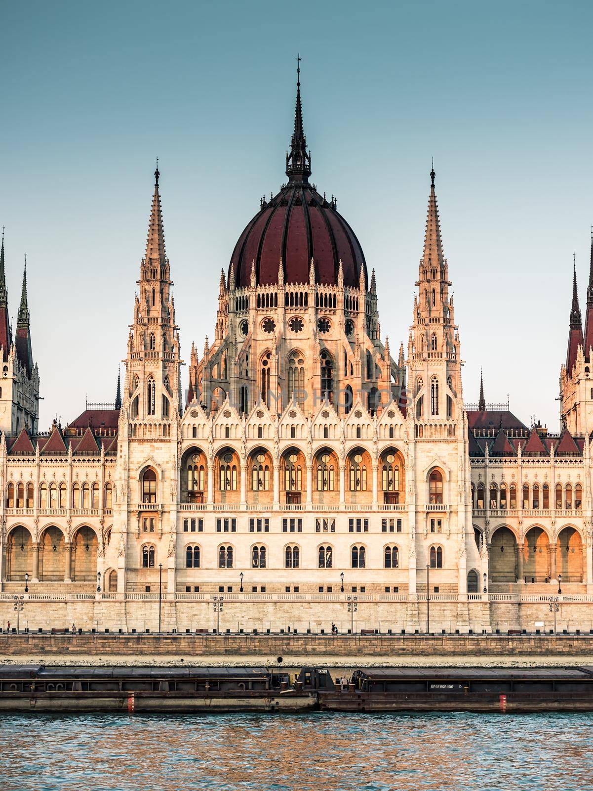 view on Hungarian Parliament from river by GekaSkr