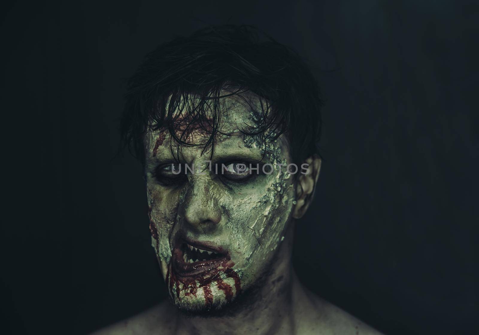 Portrait of zombie man by alexAleksei