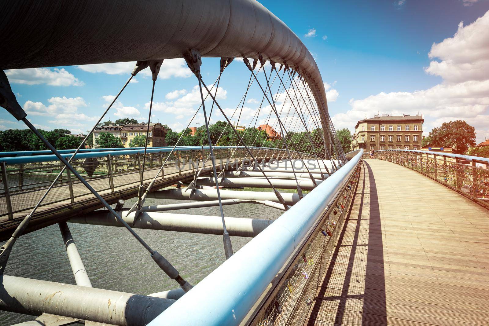 footbridge over Wisla river in Krakow
