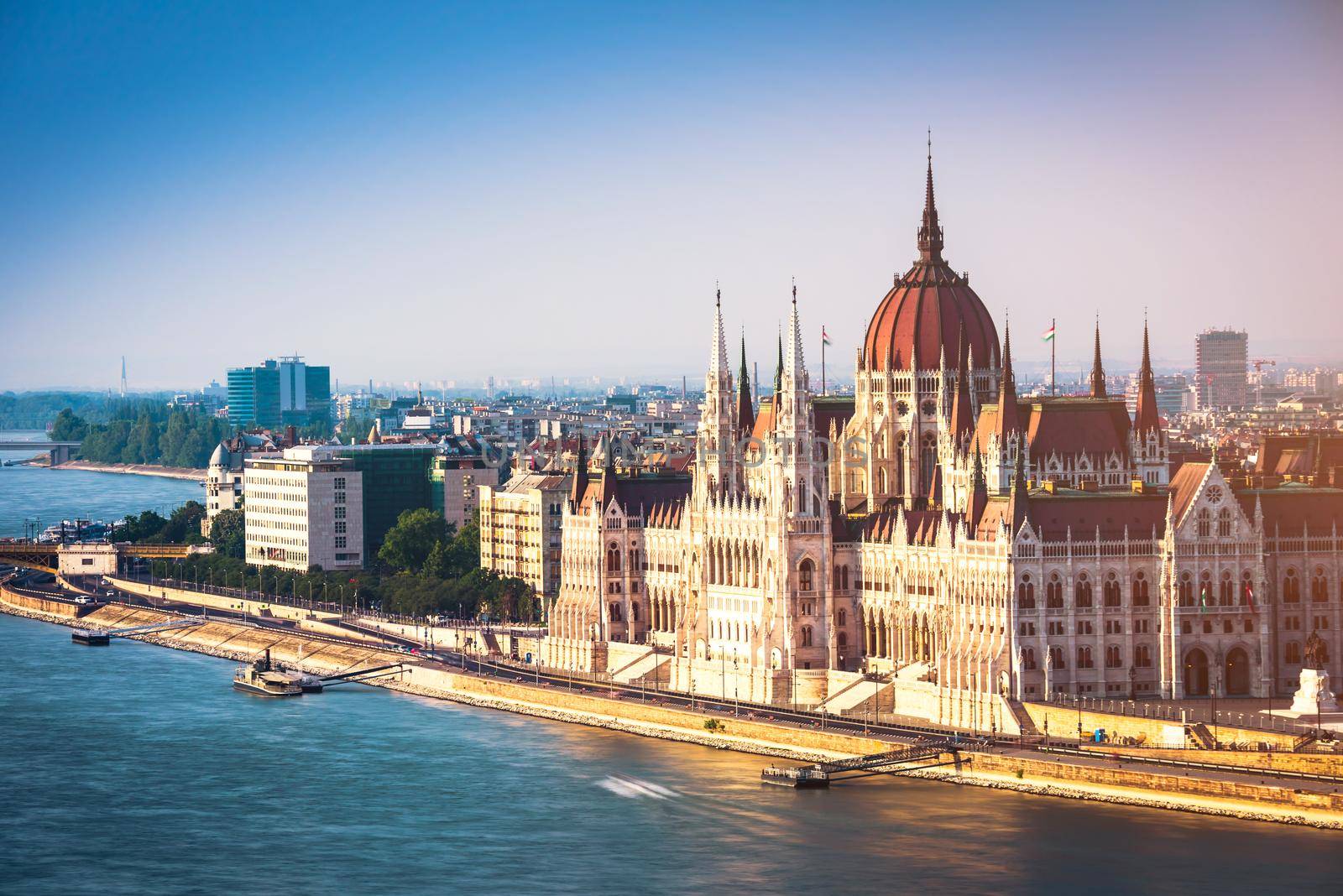 scenic view on Parliament in Budapest from bastion
