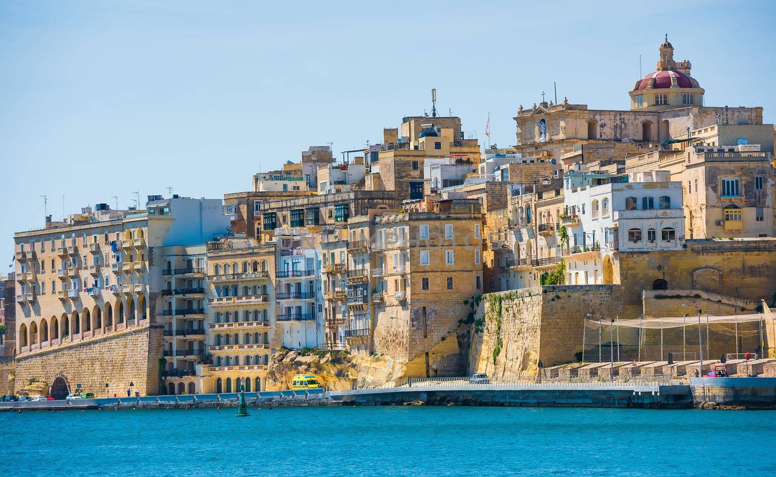 beautiful panoramic view on Valletta from the sea in Malta