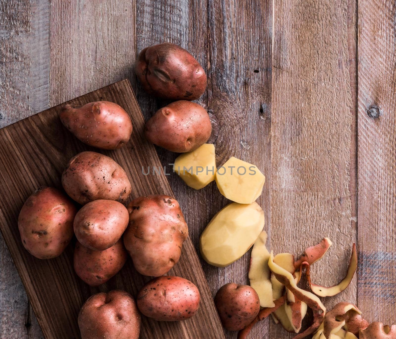 row popato on a cutting board