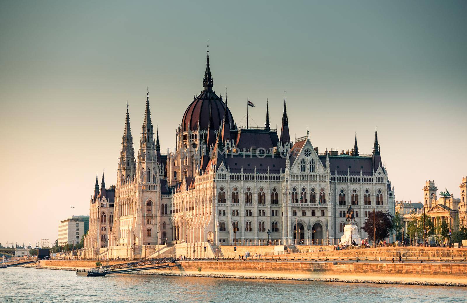 view on Hungarian Parliament from the Danube river