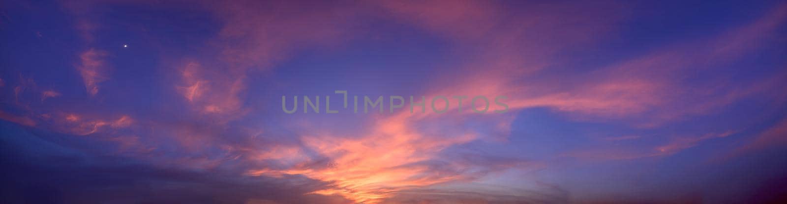 Panorama sky and clouds In the evening