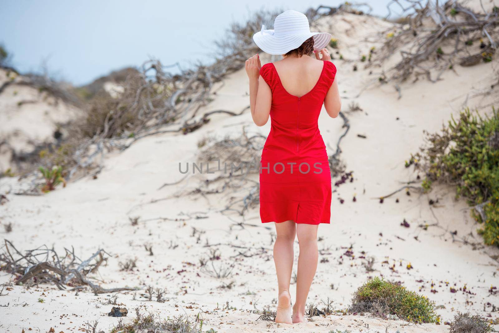 woman in evening red dress by GekaSkr