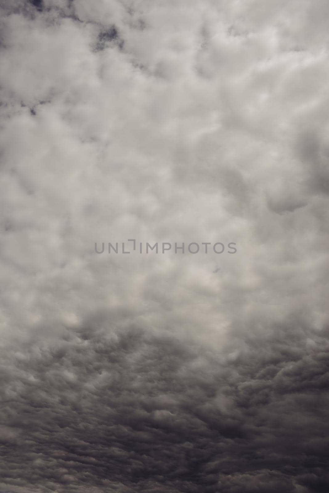 Dark clouds on sky before rainy and storm - image