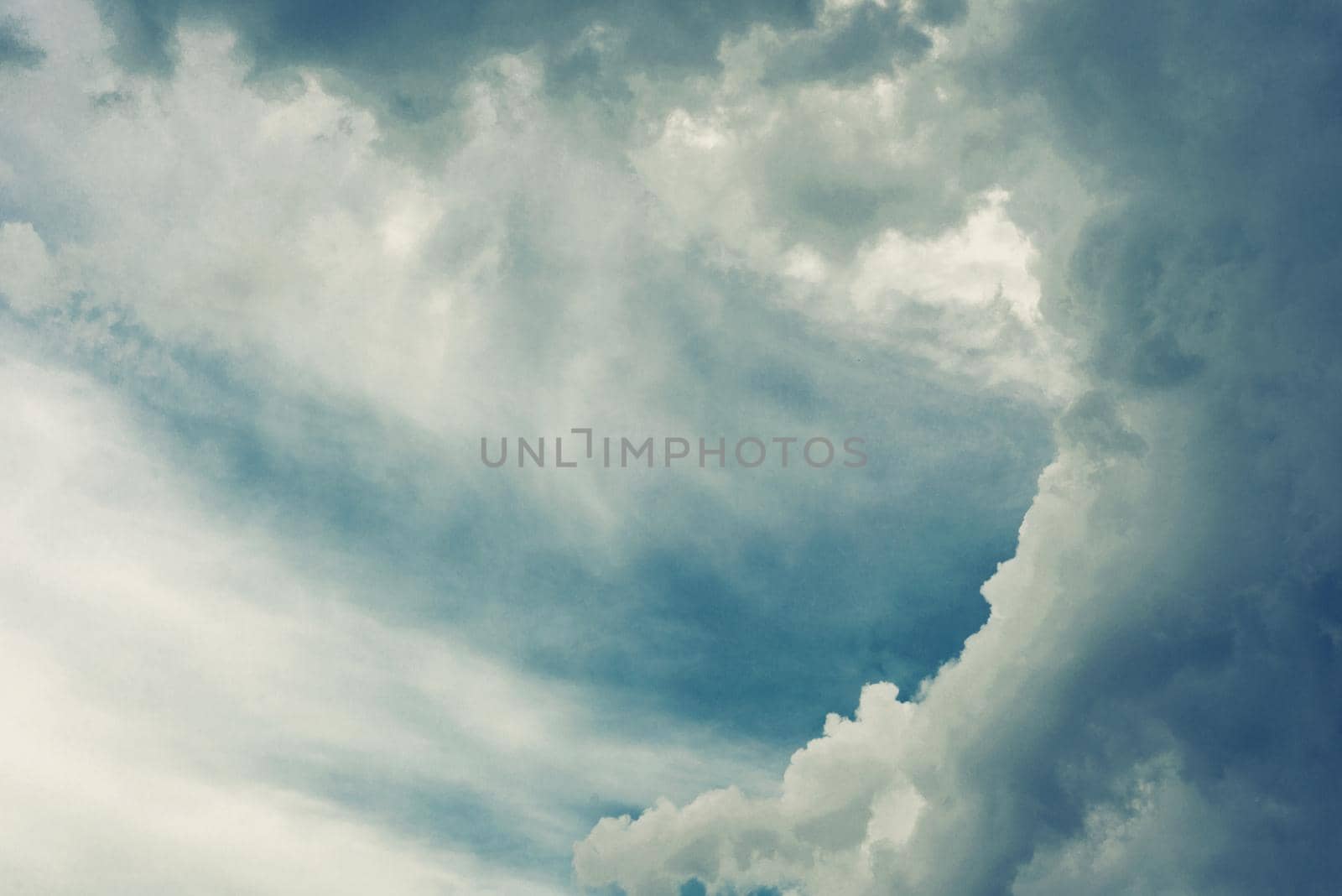 The sky was overcast with clouds before the rain is heavy. - Image toned