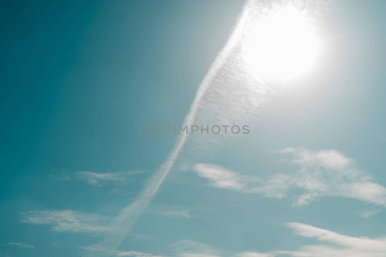 Incredibly beautiful clouds against a sunny blue sky. - Image