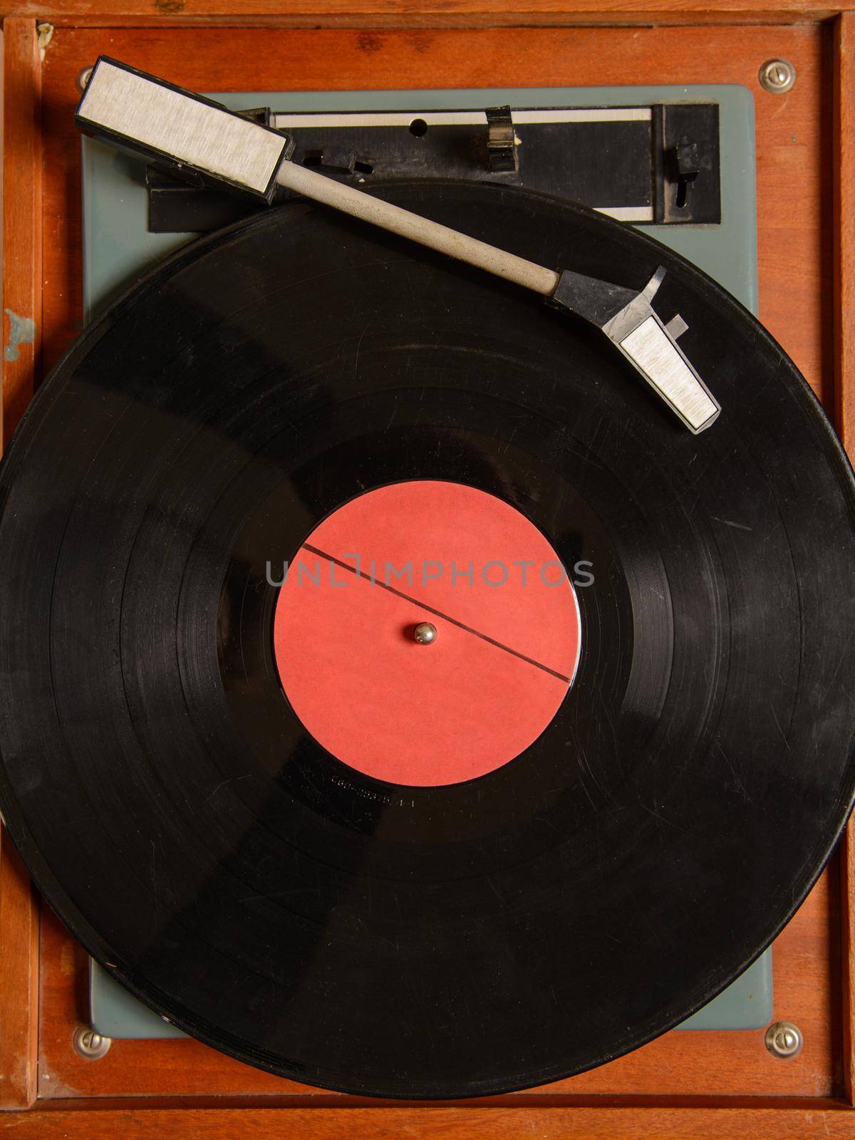 Stereo Turntable Vinyl Record Player Analog Retro Vintage front view