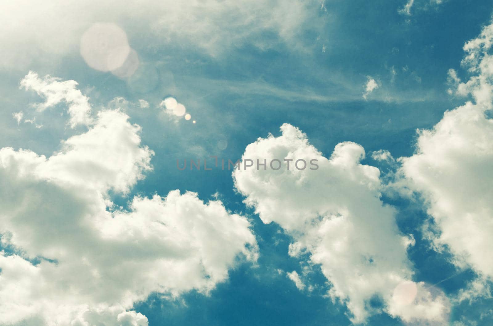 Incredibly wonderful lush cumulus clouds against a blue sky - Image