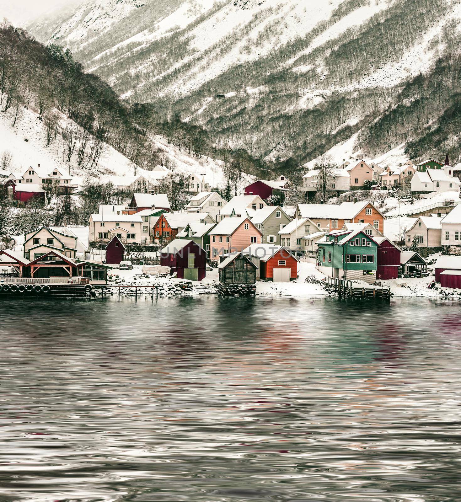 Norwegian Fjords and wooden houses by GekaSkr