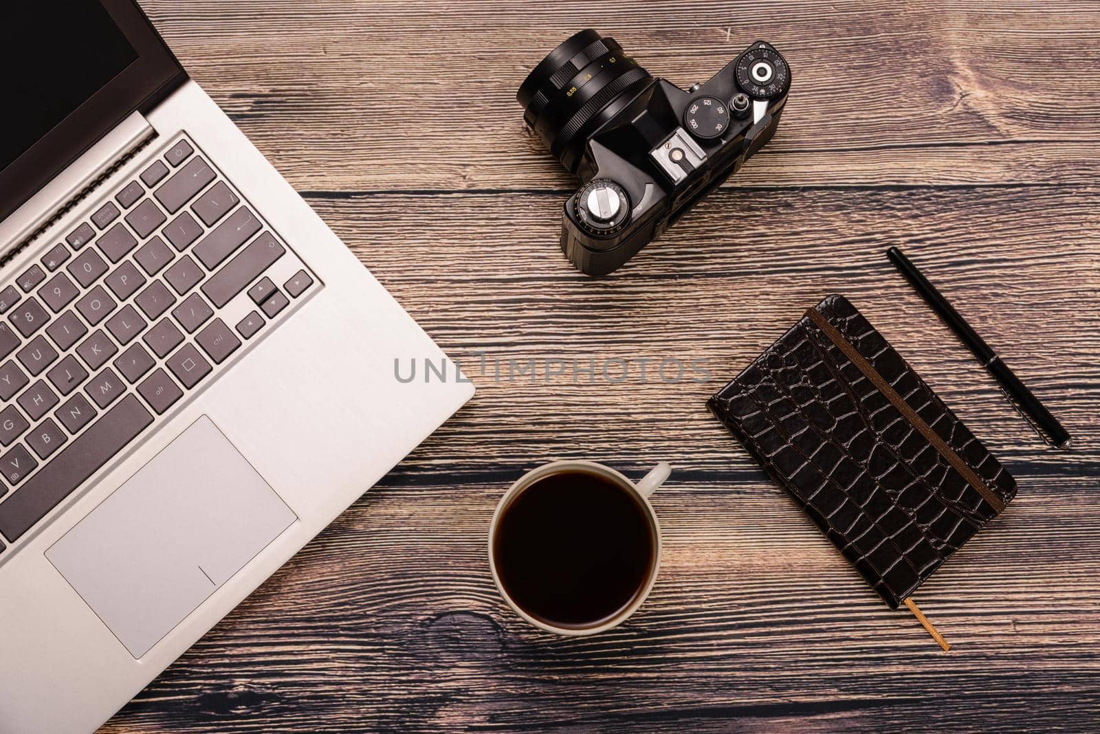 Work space for photographer, designer or hipster style.