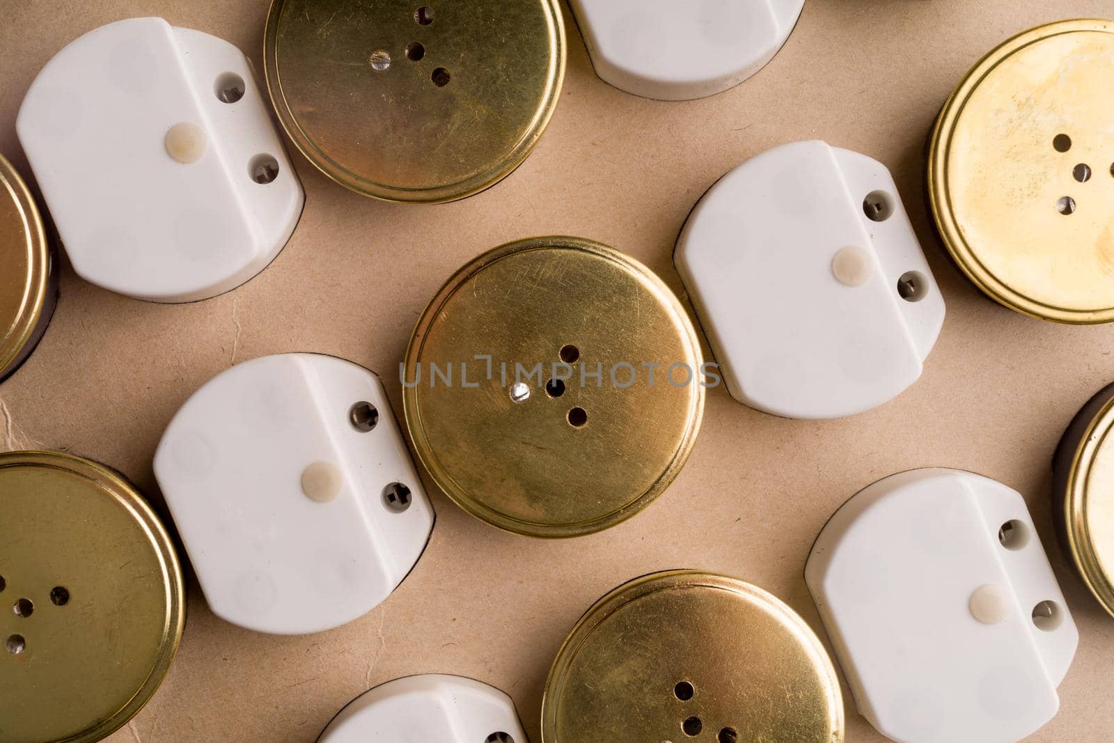 Speakers or microphones from vintage phones in paper stencil