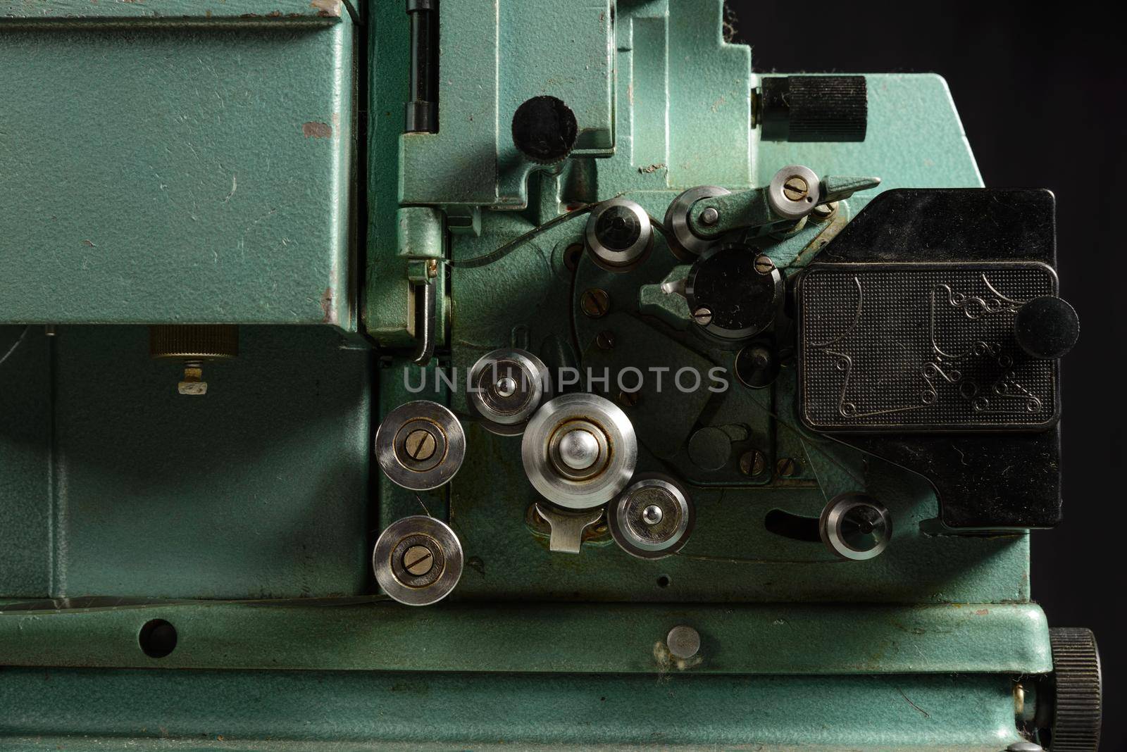 close up of old 8mm Film Projector part