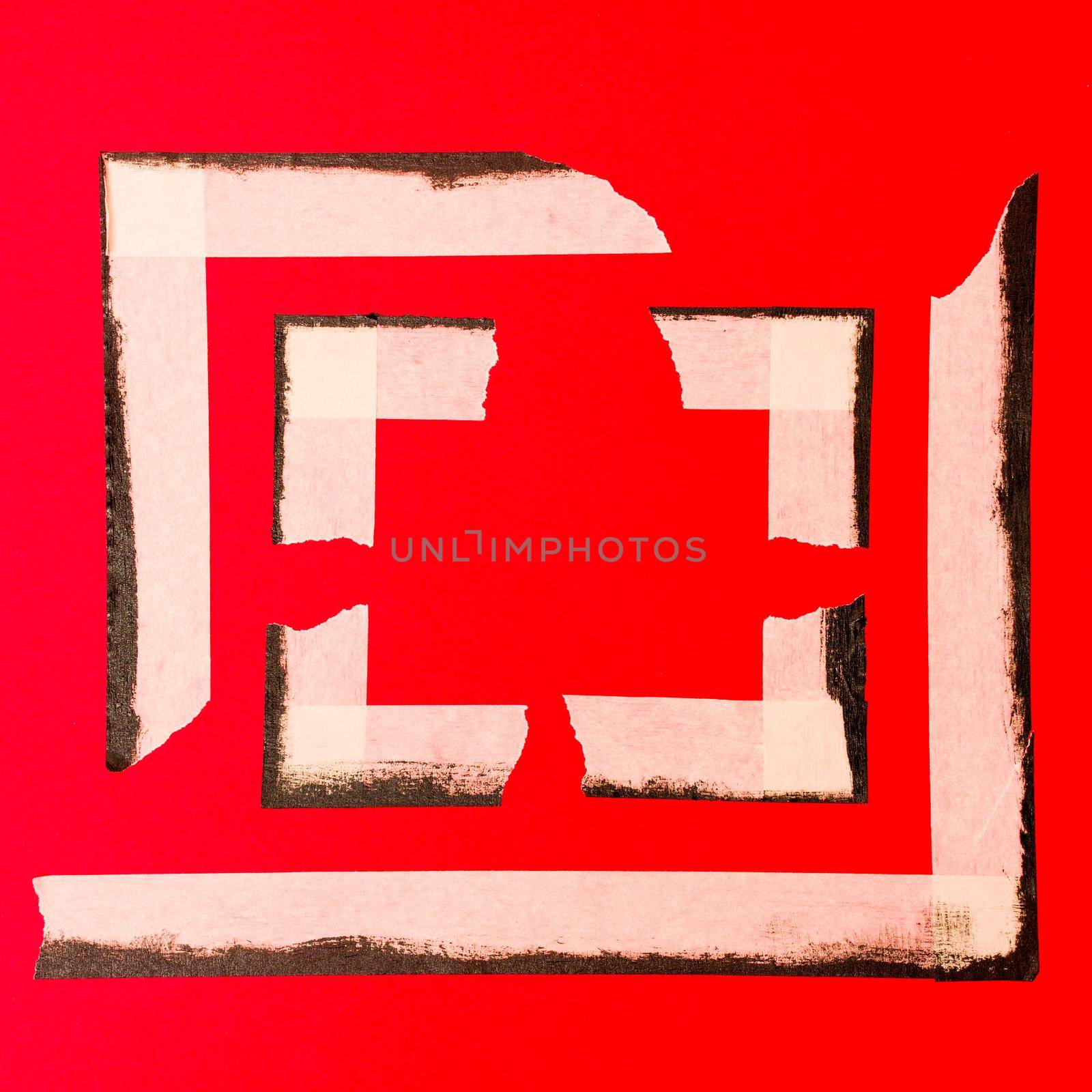 close up of an adhesive tape on red background.
