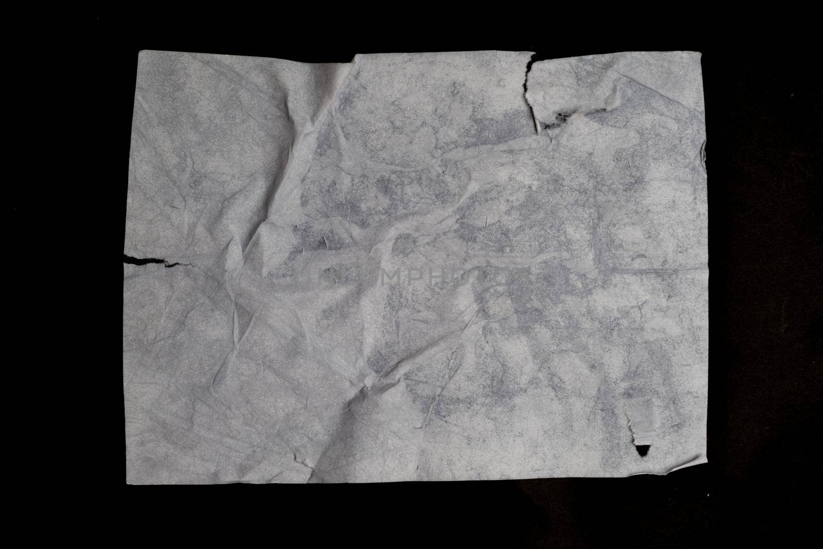 Wet white paper glued to the wall. Wet paper texture. - image