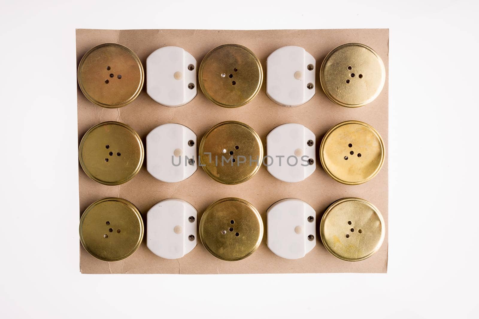 Speakers or microphones from vintage phones on a white background. - image