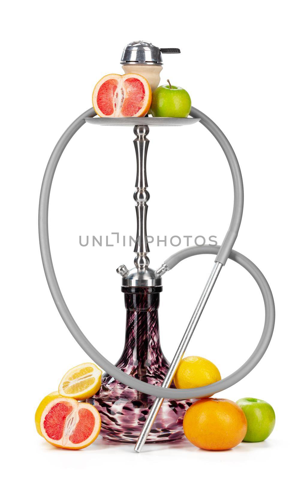 Hookah with fruits isolated on white background by Fabrikasimf