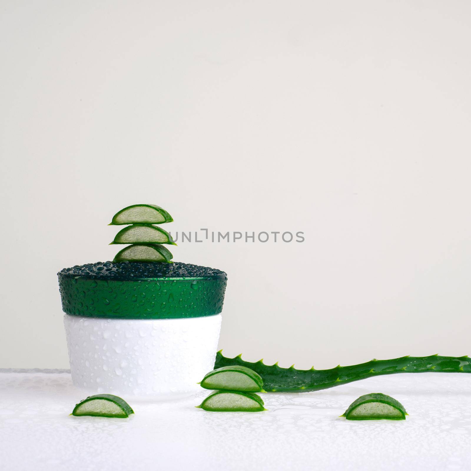 cream for problem skin with aloe Vera on a white background - Image