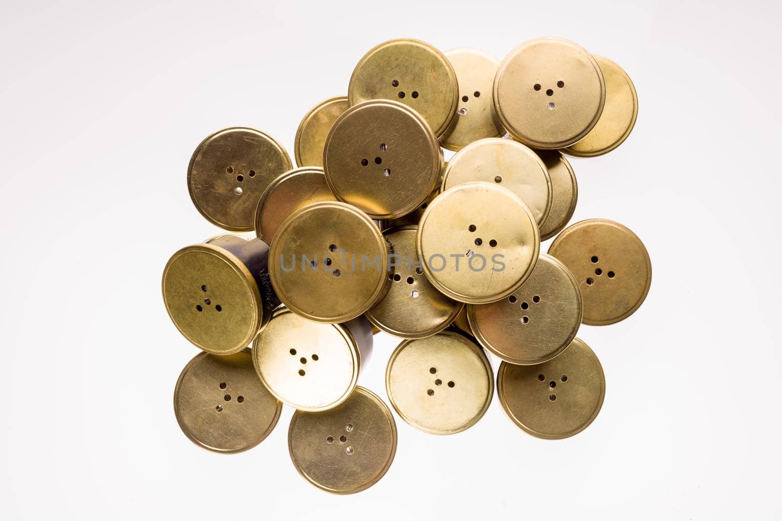 Speakers or microphones from vintage phones on a white background. - image