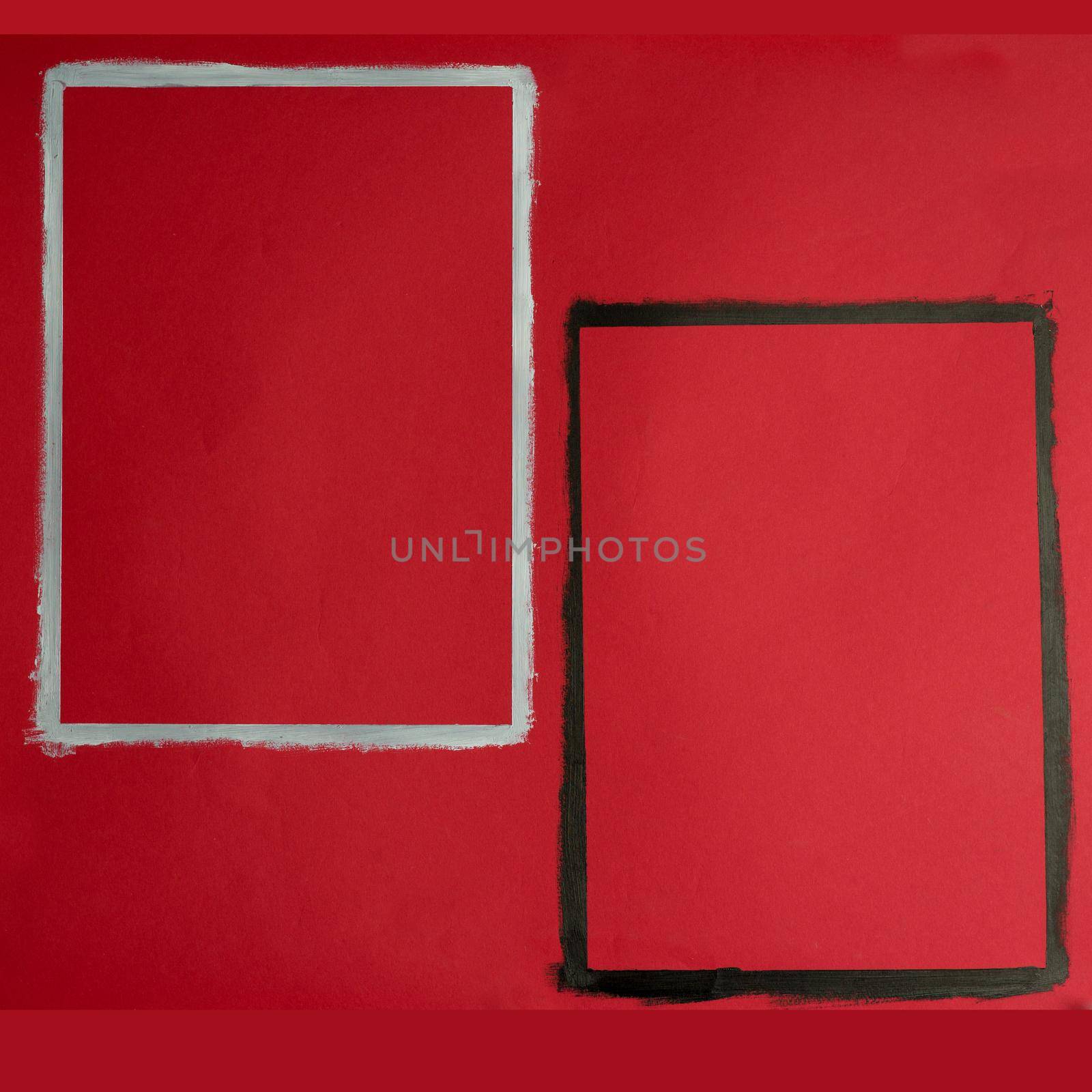 Black and white frames painted on paper with oil paint - image