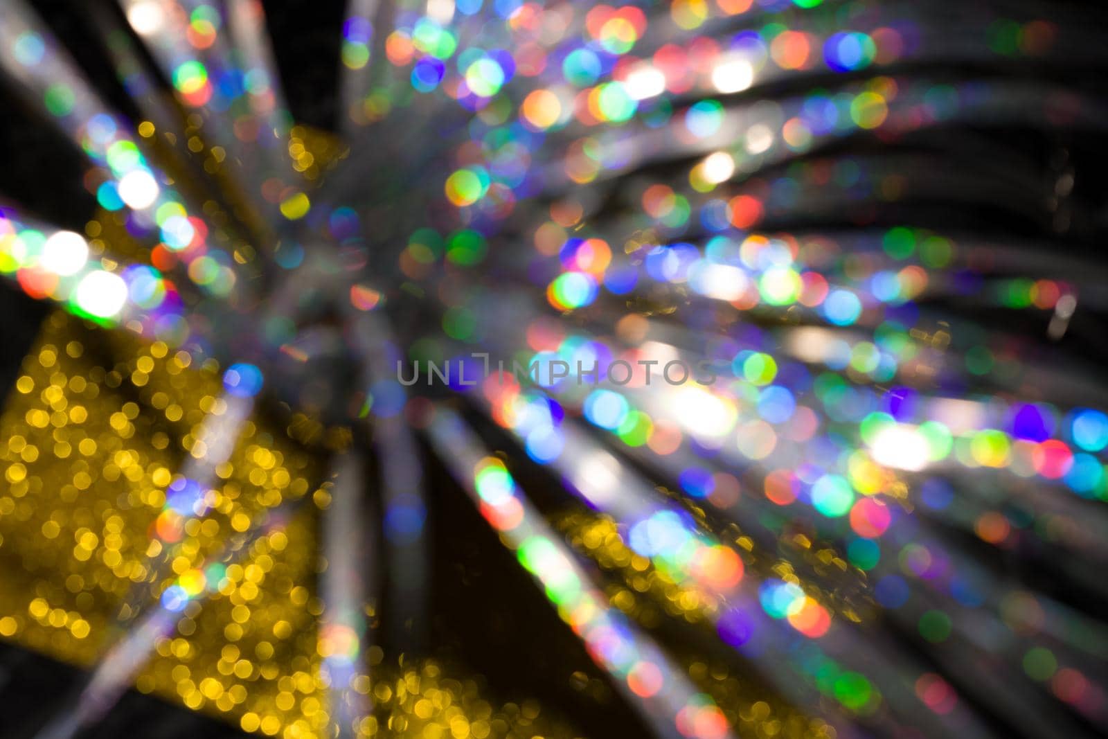 Multicolored rainbow large bokeh effect background - image