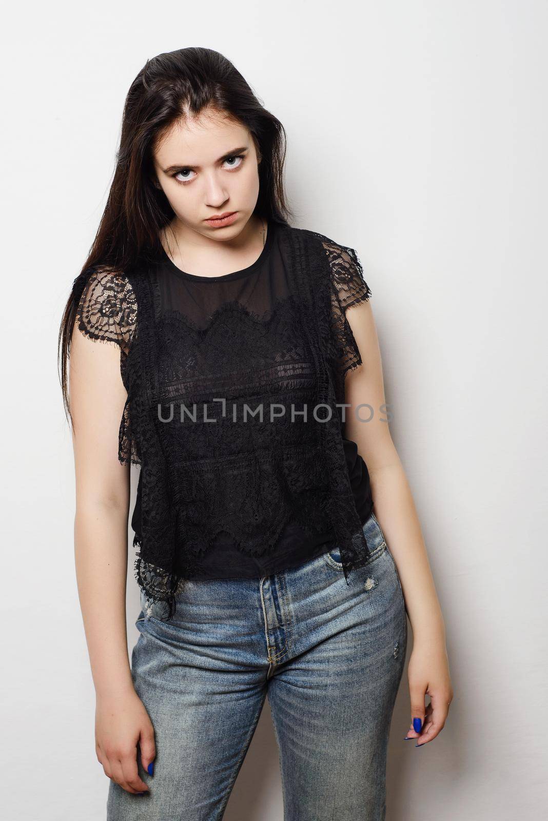 Portrait young angry woman with bad attitude Negative human emotion face expression feeling body language.