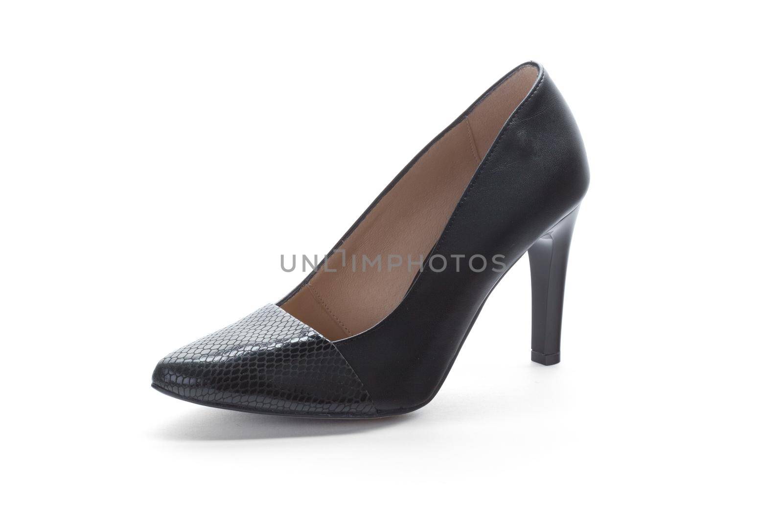 Woman high heels shoes isolated on white background