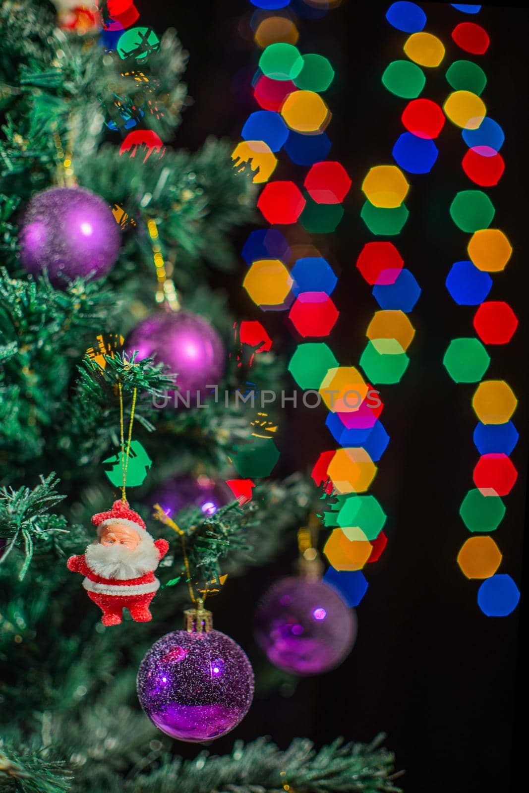 Isolated Christmas tree. santa