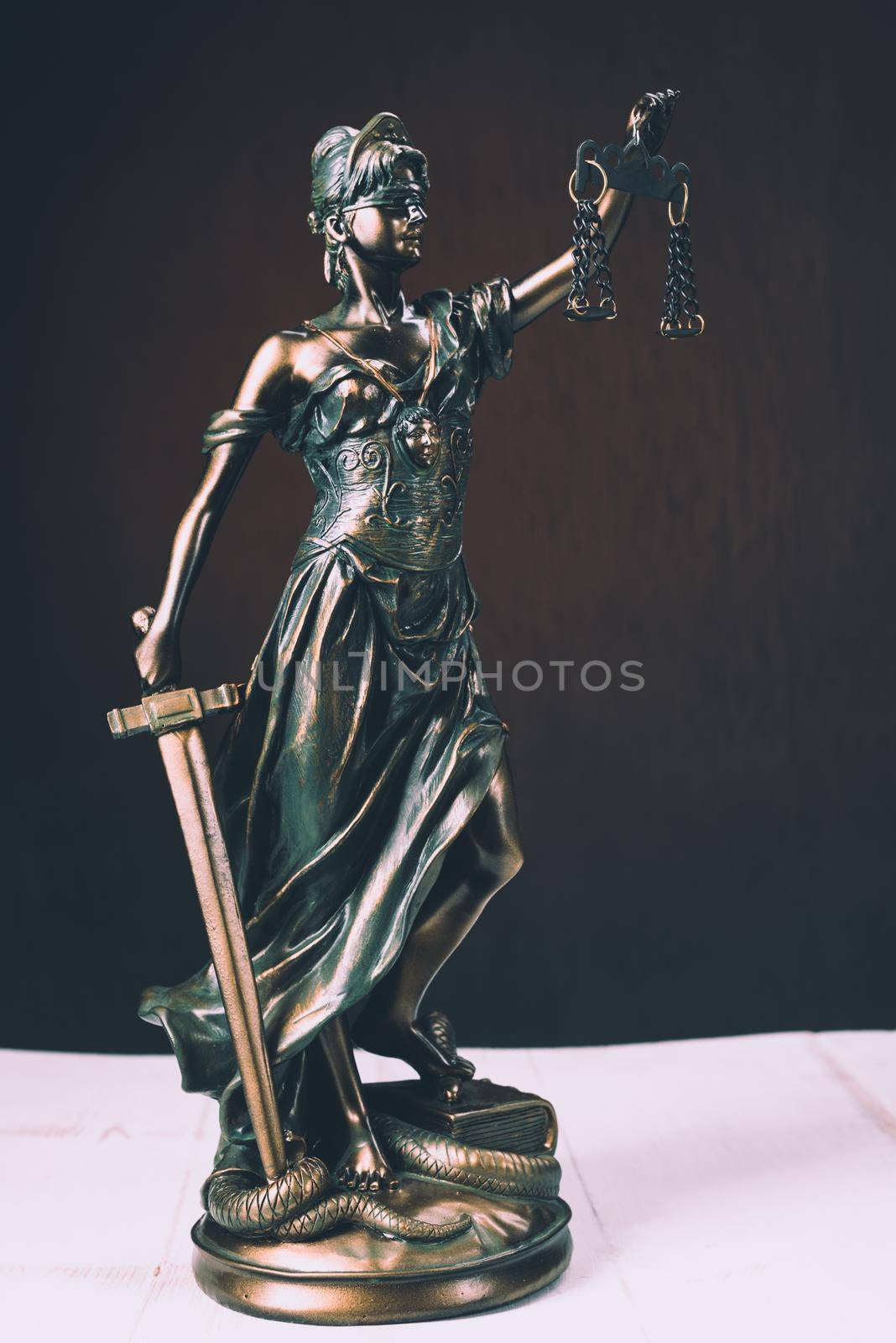 Themis Statue Justice Scales Law Lawyer Business Concept. - Image