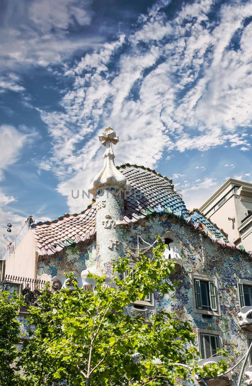 BARCELONA, SPAIN - JUNE 03: Casa Batllo Facade. The famous building designed by Antoni Gaudi is one of the major touristic attractions in Barcelona. June 03, 2013 in Barcelona, Spain