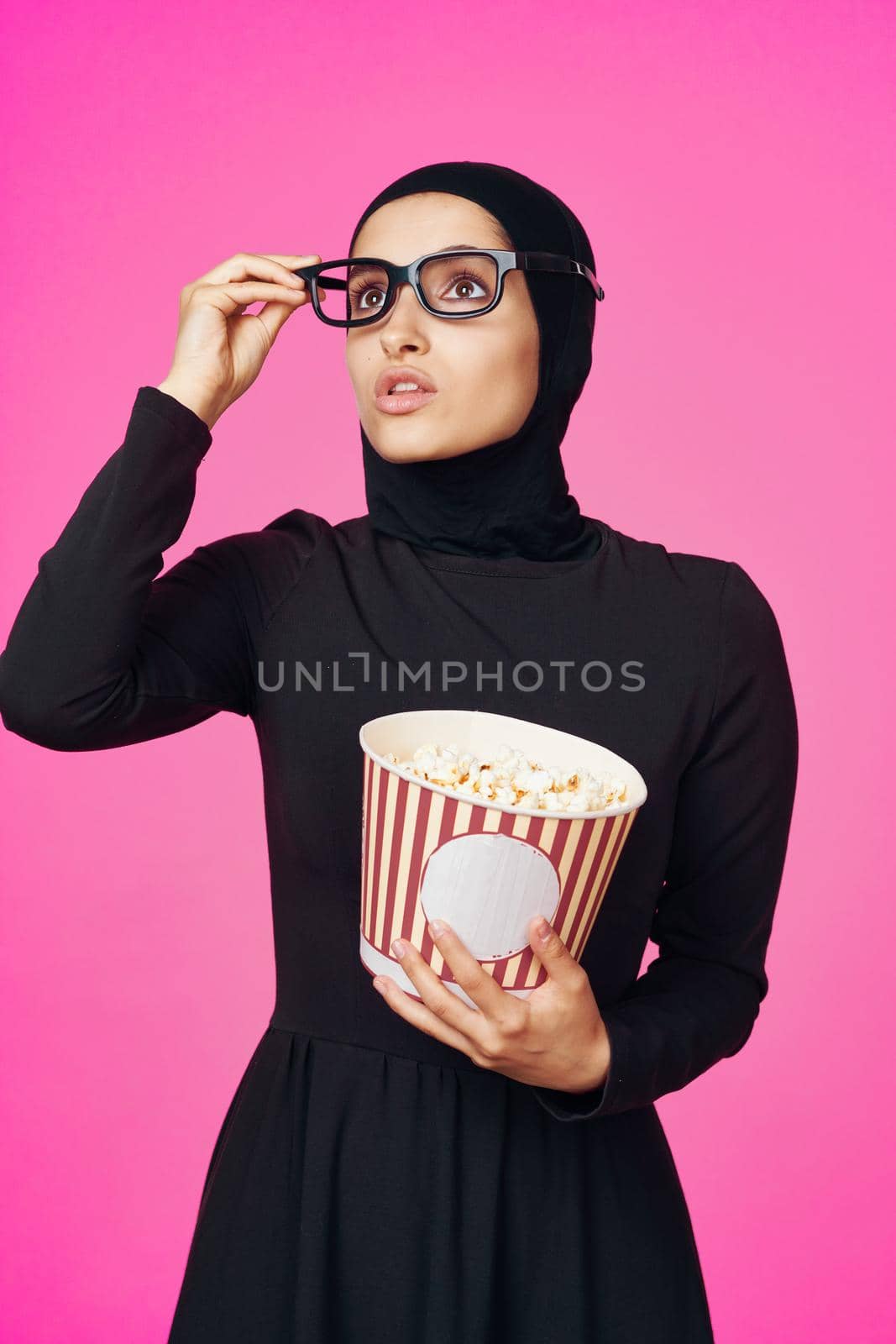 arab woman entertainment cinema popcorn fashion studio lifestyle by Vichizh