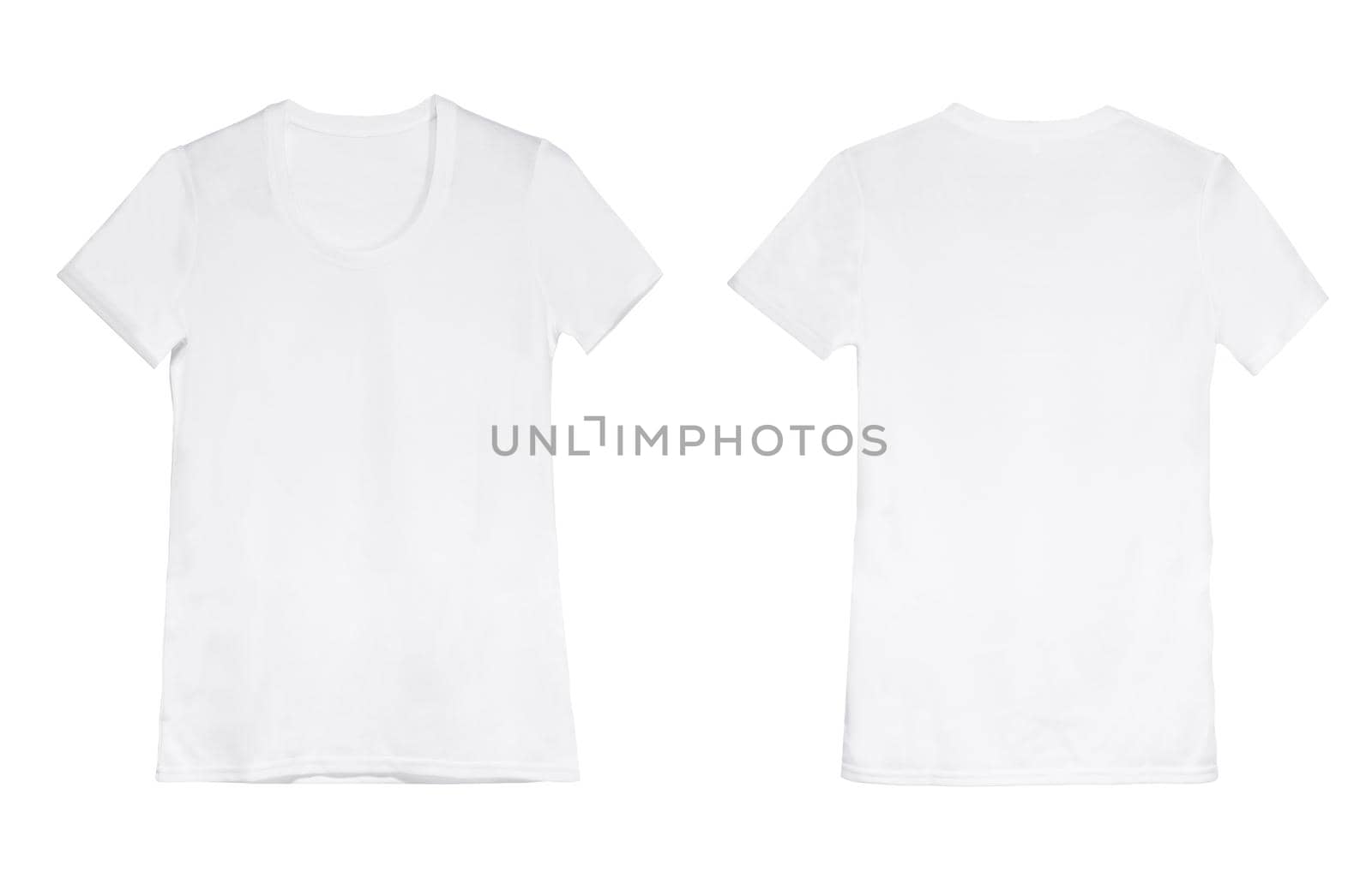 white woman t-shirt on hanger isolated on a white background, back view