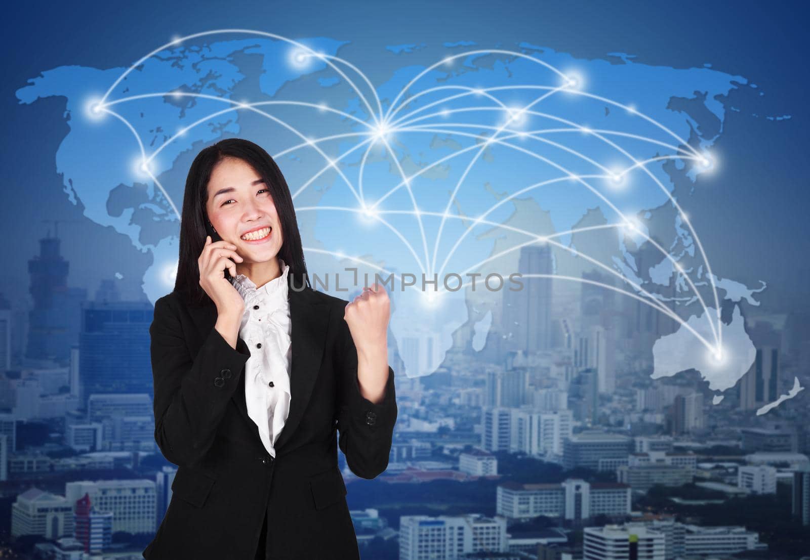 success business woman talking on a smartphone